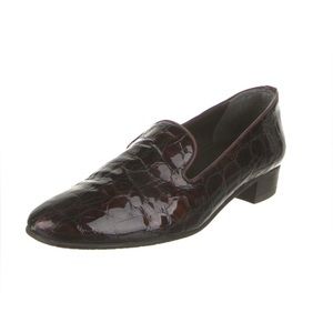 Stuart Weitzman Brown Patent Leather Loafers